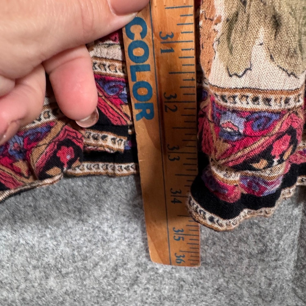 Vtg Boho Skirt Womens Medium Petite India Ethnic Artsy Dark Romantic Floral - Picture 6 of 10